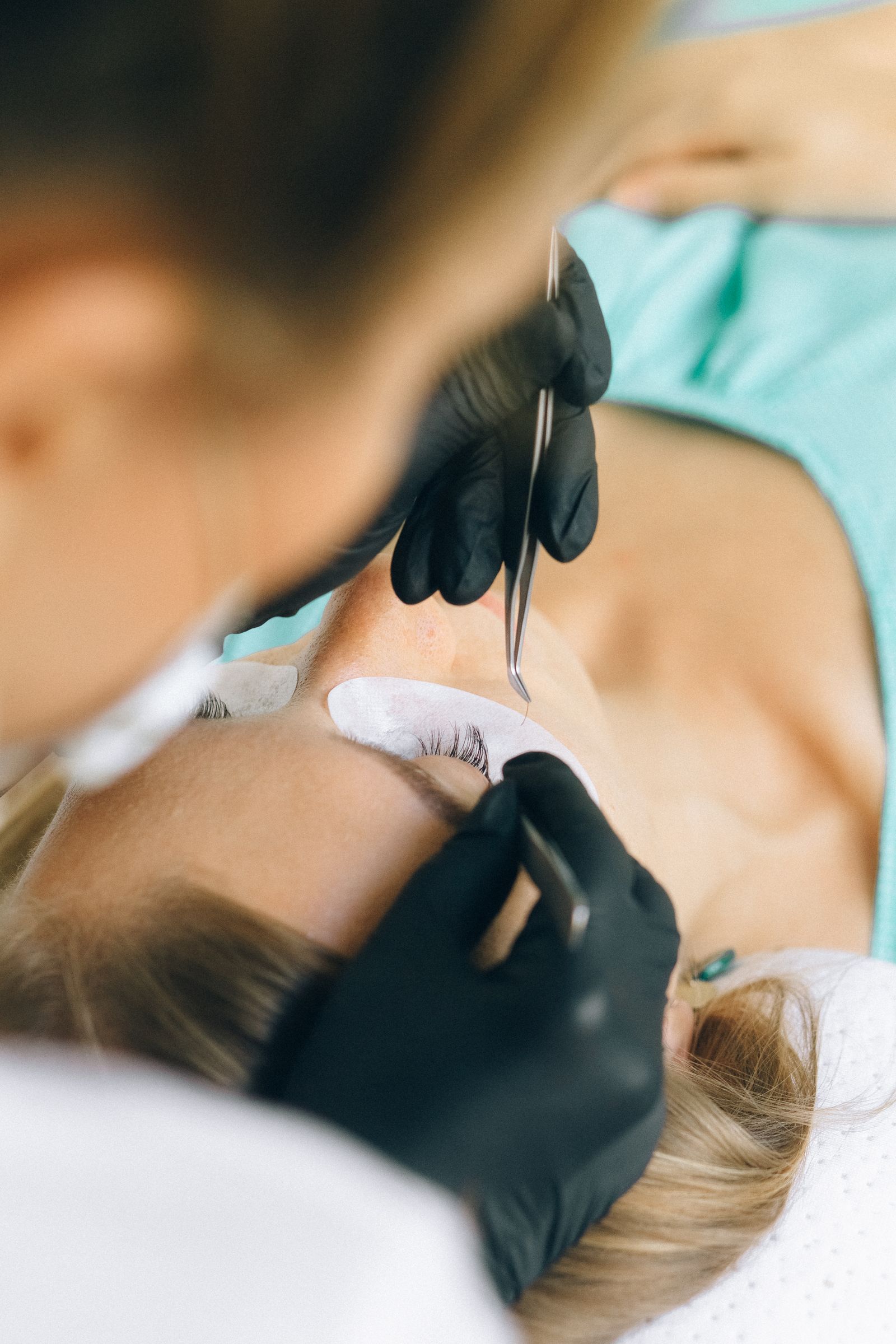 Editorial close-up of a professional eye and lash treatment.